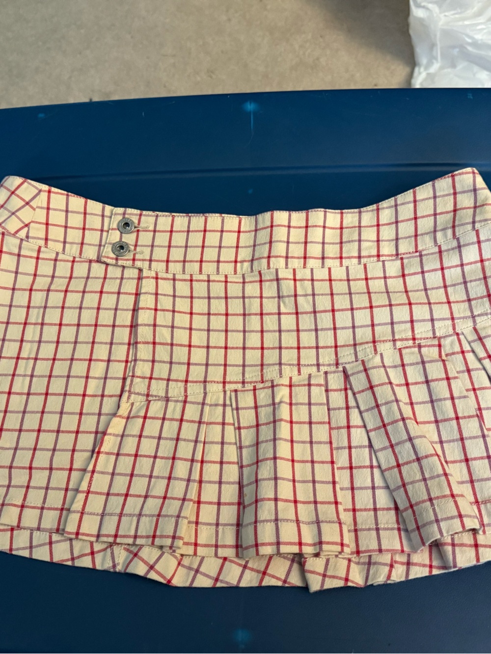 Diesel Cream Mini Skirt with Pink/purple Windowpane Check